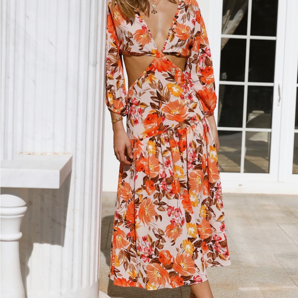 Hello Molly Midi Dress Yellow NWT